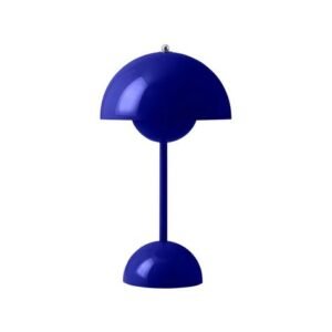 Lampe design "Champignon" bleu cobalt – 29 cm